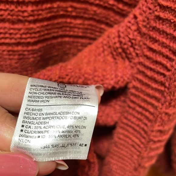 Old Navy Oversized Red Maroon Open Front Knit Cardigan Size XS - Picture 8 of 12